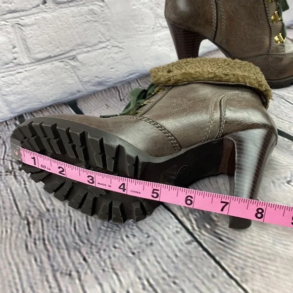 FEEGALICIOUS Brown Lace Up AnkleHigh Heel Bootie - Picture 9 of 17